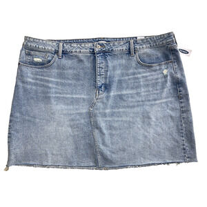 Old Navy Skirt Womens Plus Size 26 NEW Blue Denim Casual Mini Y2K NWT Raw Hem